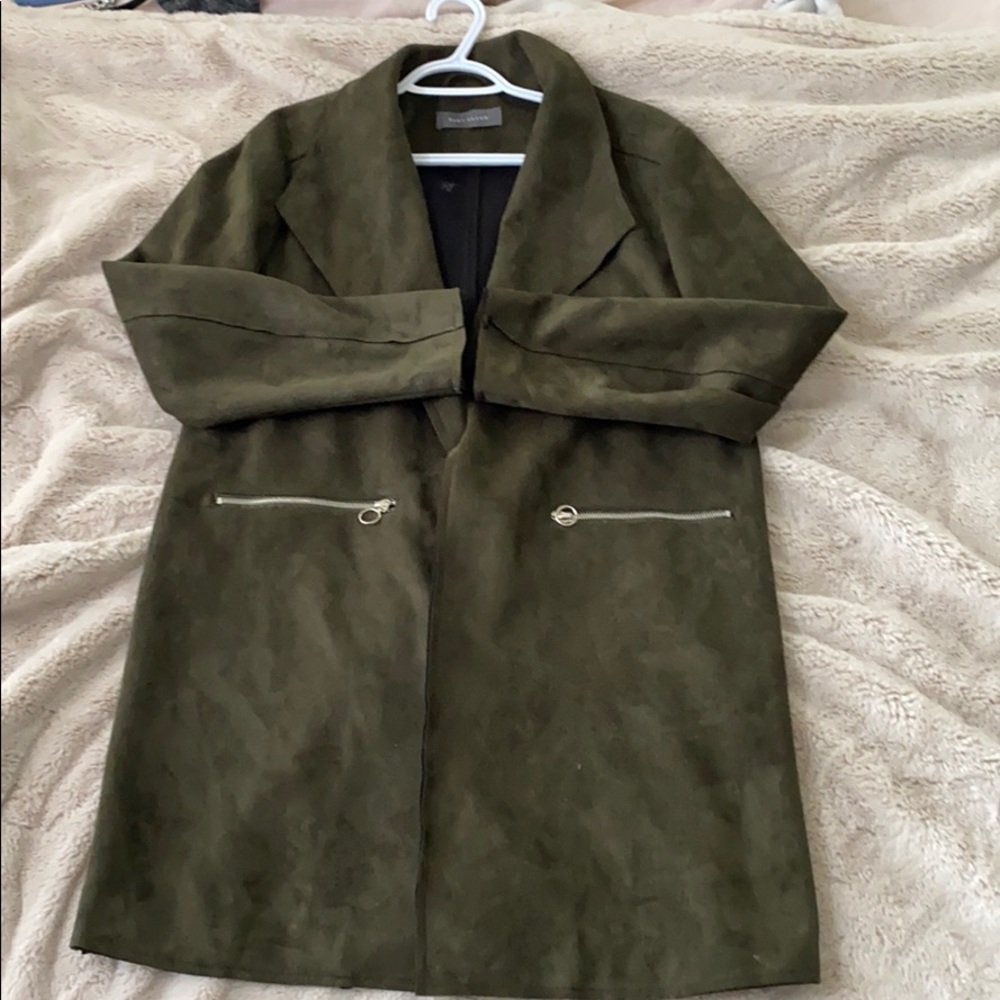 Olive suede coat
